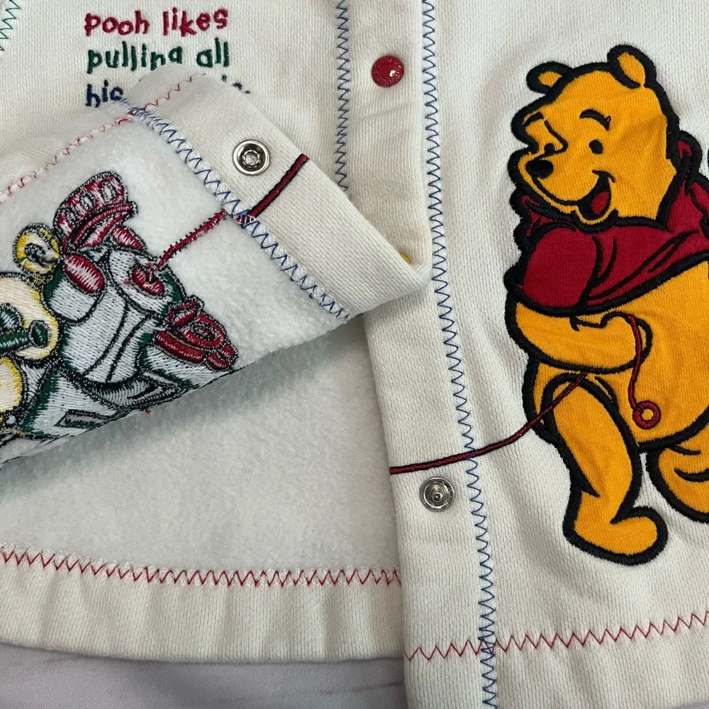 Vintage Disney Winnie the Pooh & Piglet Striped Outfit Girls' Size 3T - Picture 4 of 7